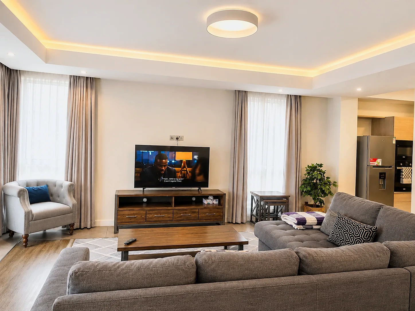 Luxury furnished apartment living area
